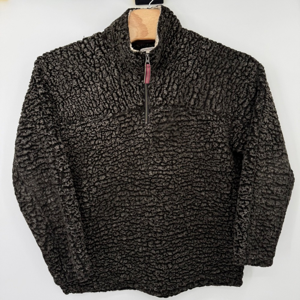 Carbon2Cobalt Pullover Mens MT Charcoal Grey Sherpa Fleece Quarter Zip Tall